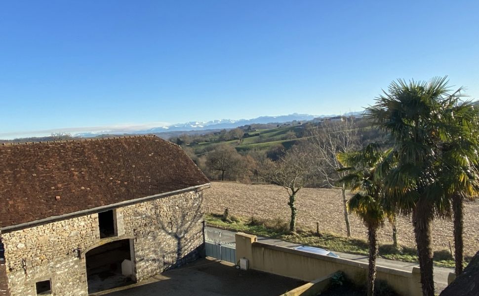 A Charming Béarnaise Farmhouse with Three Vast Barns & Views of the Pyrenees Mountains