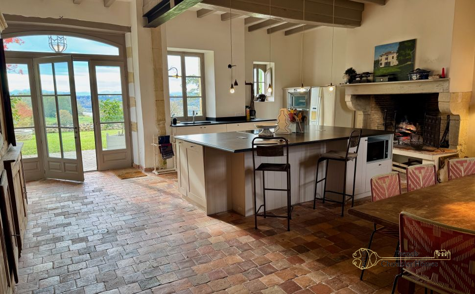 Elegant & Substantial 18C Village Home with 9 Beds; Saltwater Pool & Pyrenean Views