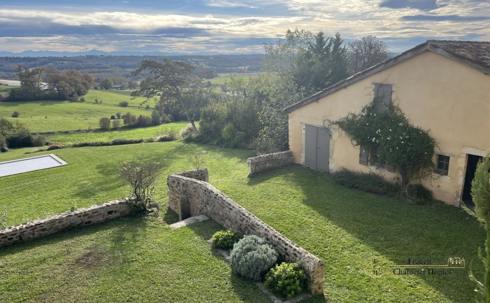 Elegant & Substantial 18C Village Home with 9 Beds; Saltwater Pool & Pyrenean Views