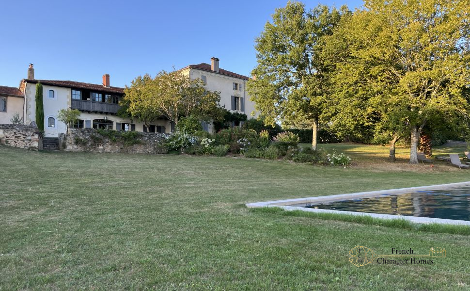 Elegant & Substantial 18C Village Home with 9 Beds; Saltwater Pool & Pyrenean Views