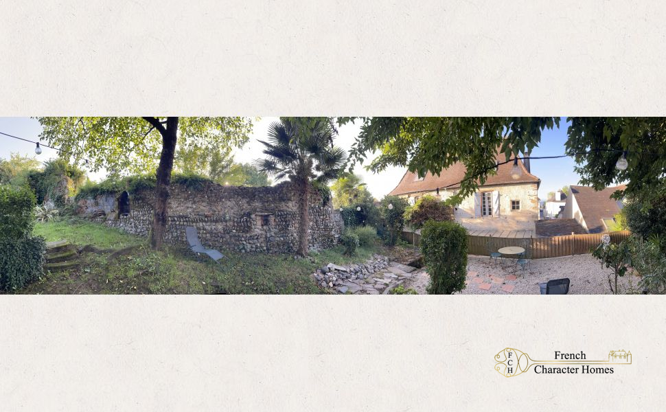 Rare 14th-Century Authentic Historic Village Property with Garden and Pyrenees Views