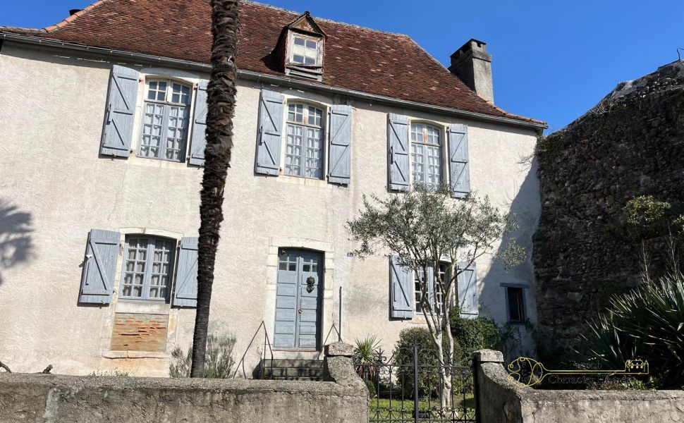 Rare 14th-Century Authentic Historic Village Property with Garden and Pyrenees Views