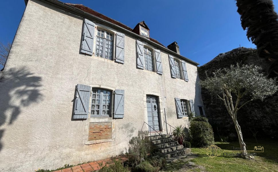 Rare 14th-Century Authentic Historic Village Property with Garden and Pyrenees Views