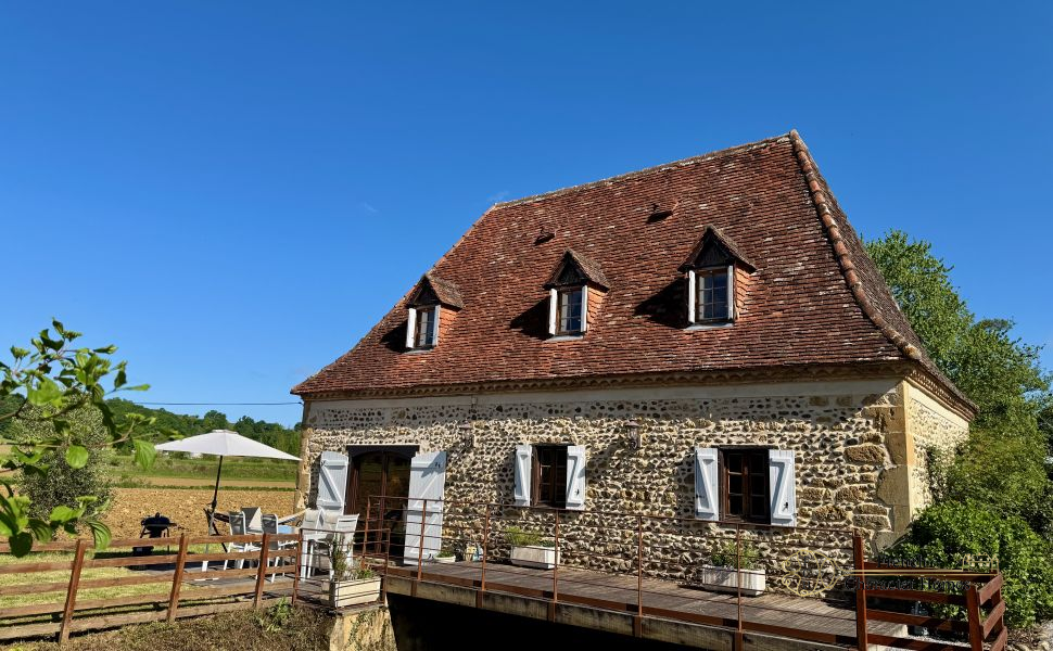 SOLD FURNISHED : Enchanting 1815 Watermill with Pool and Pyrenean Views 