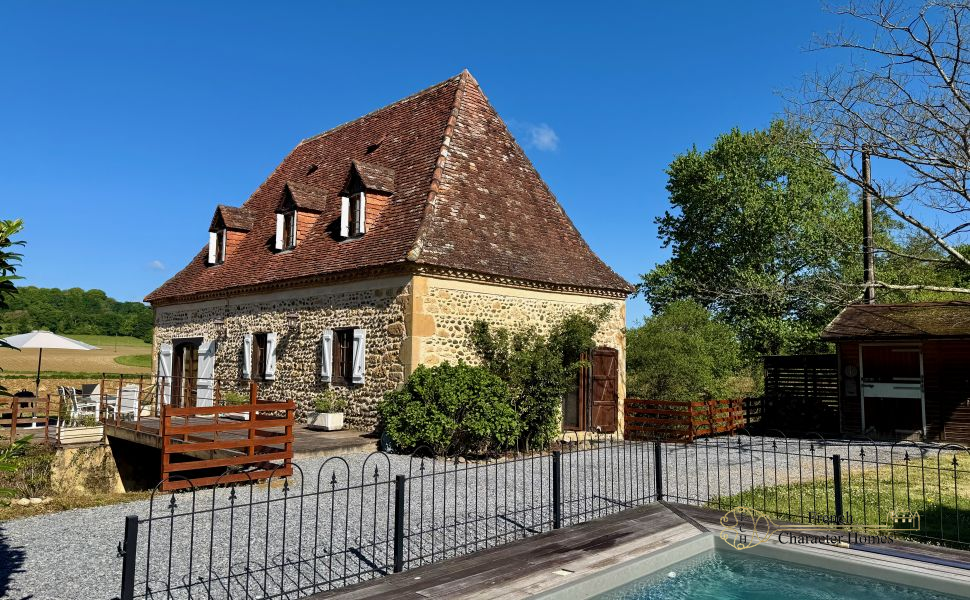 SOLD FURNISHED : Enchanting 1815 Watermill with Pool and Pyrenean Views 