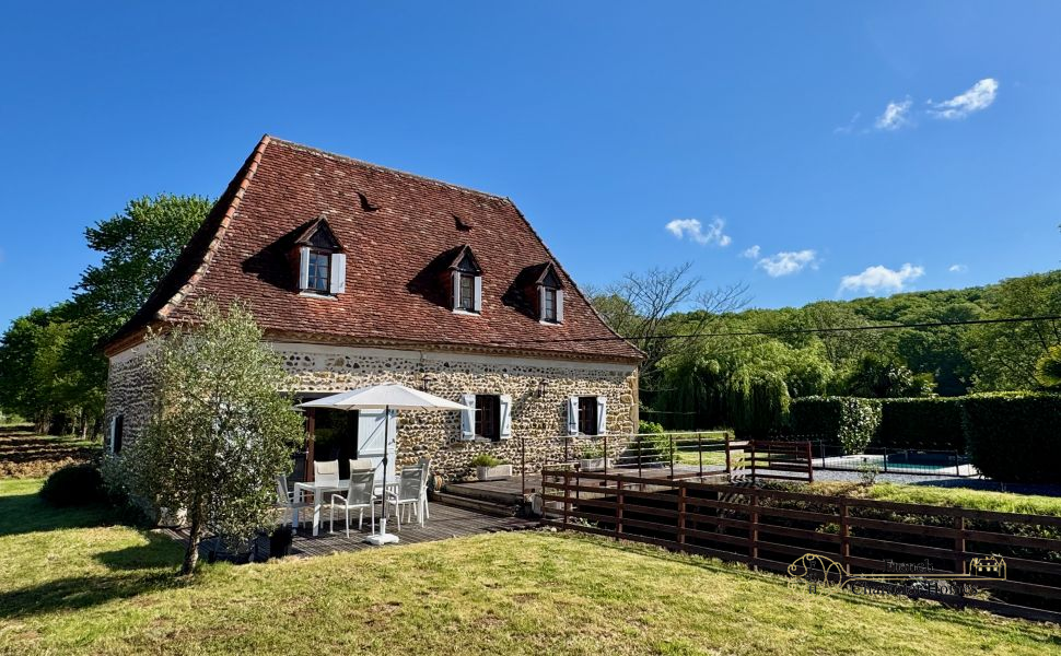 SOLD FURNISHED : Enchanting 1815 Watermill with Pool and Pyrenean Views 
