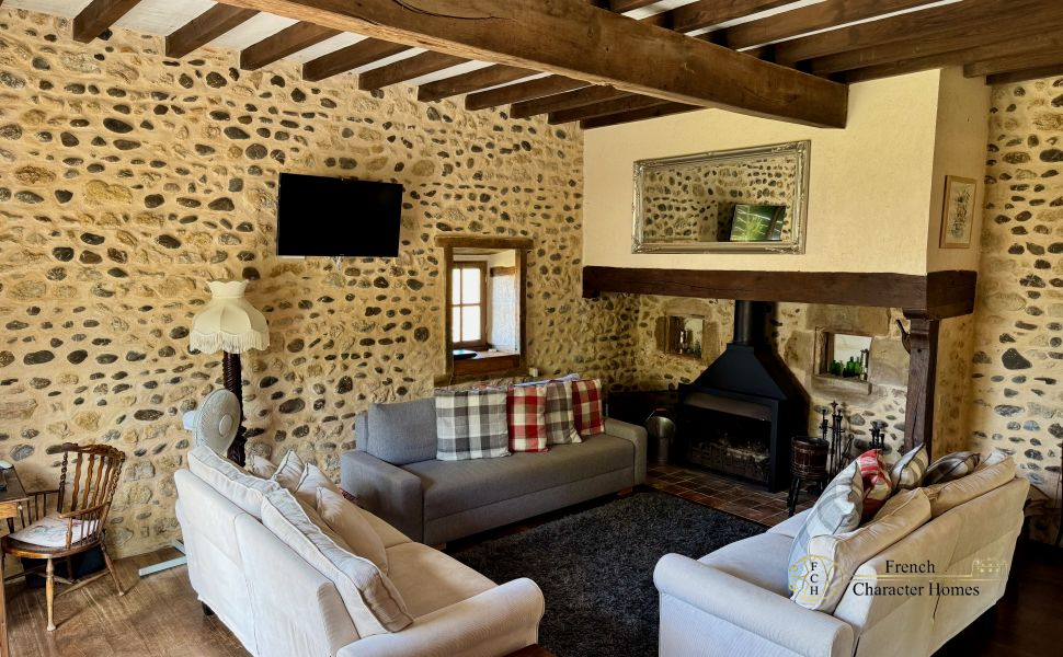 SOLD FURNISHED : Enchanting 1815 Watermill with Pool and Pyrenean Views 