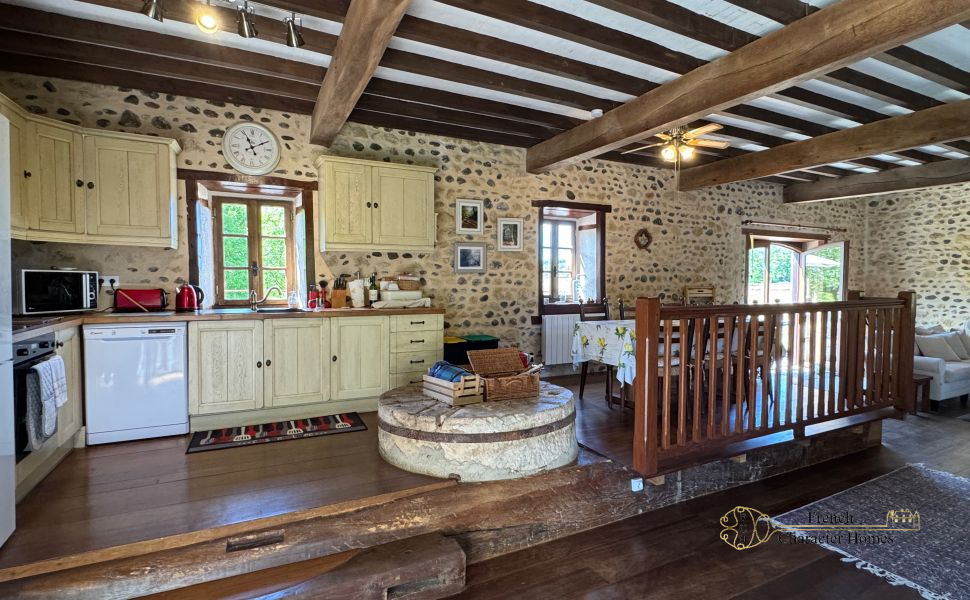 SOLD FURNISHED : Enchanting 1815 Watermill with Pool and Pyrenean Views 