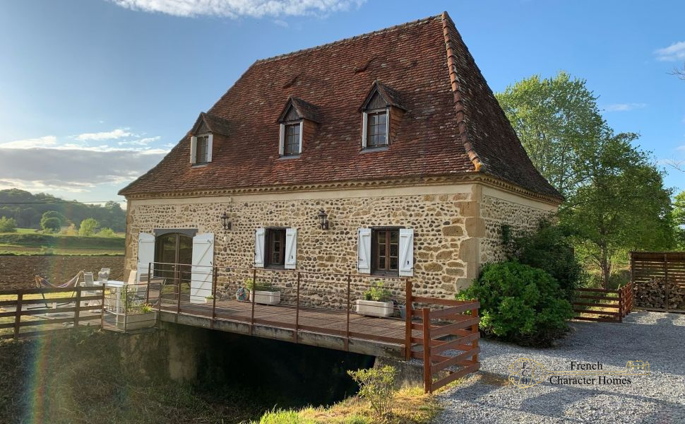 SOLD FURNISHED : Enchanting 1815 Watermill with Pool and Pyrenean Views 