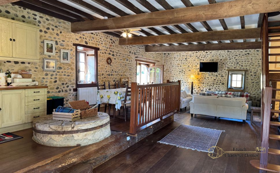SOLD FURNISHED : Enchanting 1815 Watermill with Pool and Pyrenean Views 