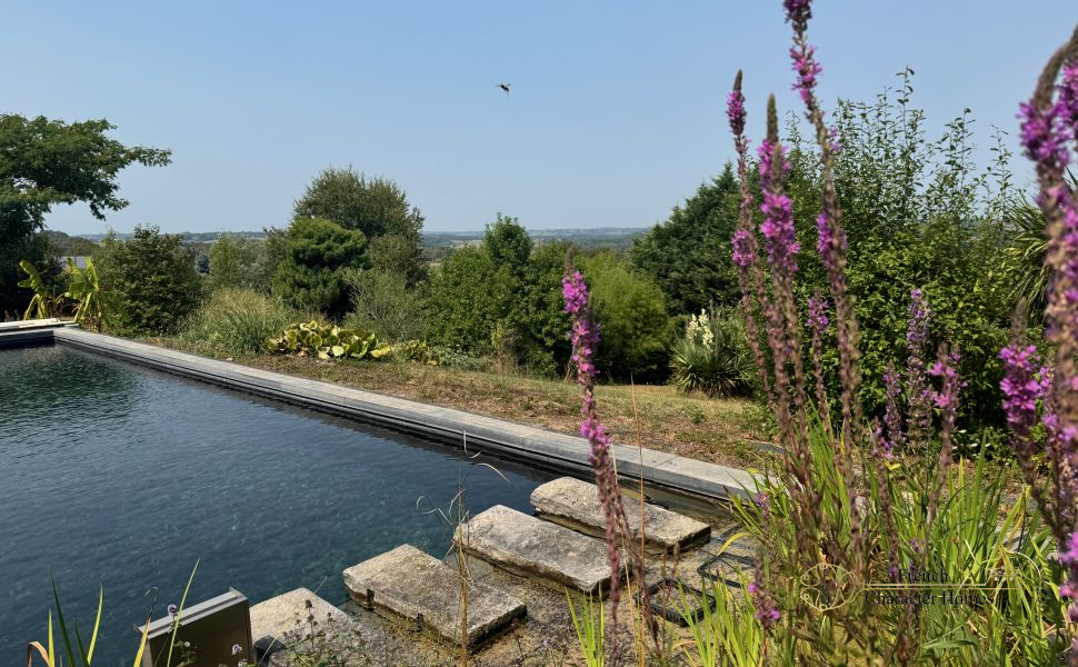 Endless Views at this Pretty Chalossais Property with Gite and Natural Swimming Pool